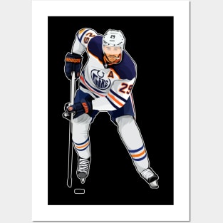 Leon Draisaitl #29 Skates The Puck Posters and Art